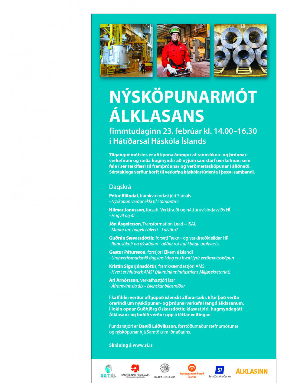 Dagskrá  og skráning á Nýsköpunarmóts Álklasans