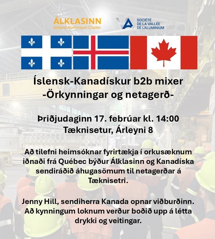 Íslensk-kanadískur netagerðarviðburður á Tæknisetri þriðjudaginn 17. febrúar klukkan 14:00