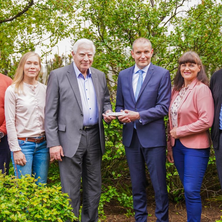 Frá vinstri: Andri Ísak Þórhallsson (NMÍ), Guðbjörg Hrönn Óskarsdóttir (NMÍ og Álklasinn), Jón Hjalt…